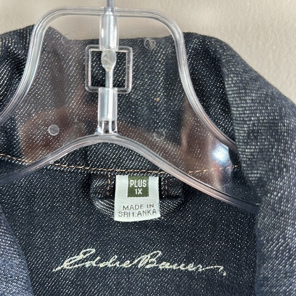 Eddie Bauer Womens Denim Jean Jacket Plus Sz 1X Casual Button Up Casual Pocket - Picture 6 of 15